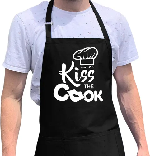 Miniatura 13 de ApronMen - Funny Apron For Men - BBQ Gifts for Men & Unique Gifts for Fathers - Mens Black Aprons for Grilling Amigo con la comida