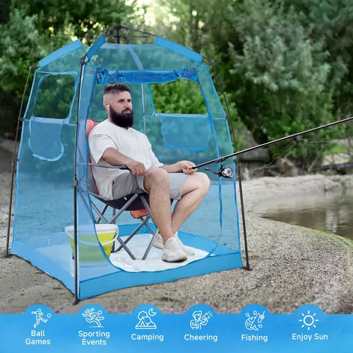 Miniatura 6 de All Weather Proof Pod Sports Tent,Outdoor Weather Tent Sports Pod Pop Up Shelter with Sealed Floor,Clear Tent for Sport Event,Camping,Fishing 8