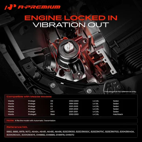 Miniatura 2 de A-Premium 4 piezas de conjunto de soporte de motor y transmisión compatible con Mazda Protege 1999-2003, Protege5 2002-2003, L4 1.8L 2.0L