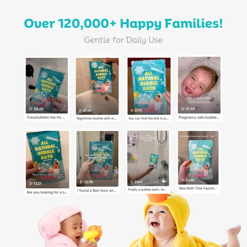 Miniatura 2 de Baño de burbujas natural para niños y bebés, baño de burbujas hipoalergénico para niños con piel sensible, artículos esenciales suaves para bebés