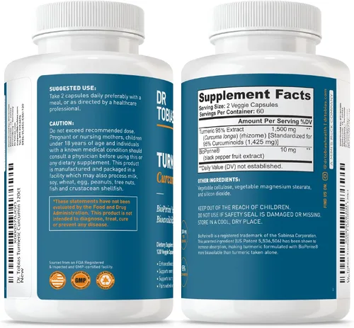 Miniatura 6 de Dr. Tobias cúrcuma o curcurmin, 15 x fuerza: 0,026 oz por cápsula de 95 % curcuminoides Plus Bioperine, 1