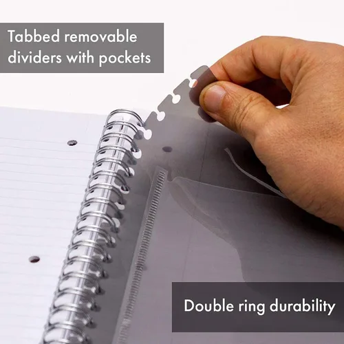 Miniatura 4 de Pukka Pad - Cuaderno de 5 materias, para escuela, trabajo, oficina, 3 unidades, 100 hojas premium de 2.82 oz/m² (80 gr/m²)