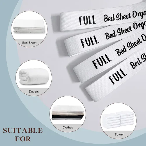 Miniatura 5 de 6 bandas elásticas para organizar sábanas, organizadores de sábanas, organizadores de sábanas, bandas elásticas para ropa de cama (completo)