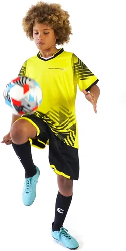Miniatura 5 de PAIRFORMANCE Camisetas de fútbol para niños, uniforme de entrenamiento de equipo deportivo de 5 a 15 años, conjunto de camisetas y pantalones cortos