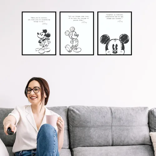 Miniatura 4 de BigWig Prints Decoración de Pared de Mickey Mouse – Citas de Arte de Pared de Mickey Mouse, Imágenes de Decoración de Guardería, Pósteres de Cita