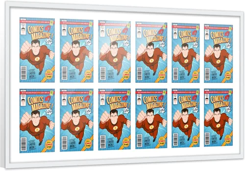 Miniatura 122 de Poster Palooza Marco de cómic con paspartú para 1 cómic de la Edad de Bronce publicado entre 1970 y 1985, marco de cómic negro para cómic de 7.25 x