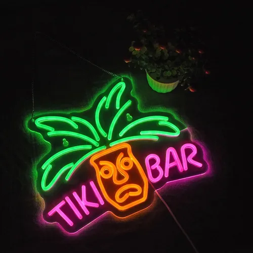 Miniatura 6 de Letrero de Luz de Neón de Tiki Bar Acrílico Regulable LED Señal de Neón 16"x13" Bar de Cerveza Pub Club Restaurante Decoración de Pared Obra de Arte