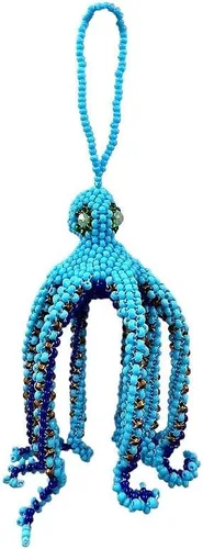 Miniatura 7 de Figura colgante de pulpo con cuentas de animales marinos, adorno de semillas de vidrio checo con cuentas colgantes, decoración hecha a mano, Verde