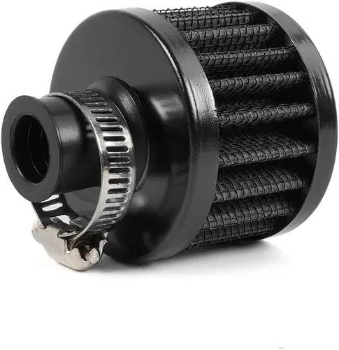 Miniatura 3 de 2 piezas de filtro de aire de entrada de aire frío con respiradero de 12 mm, filtro de respiración para tapa de válvulas para automóvil y Negro
