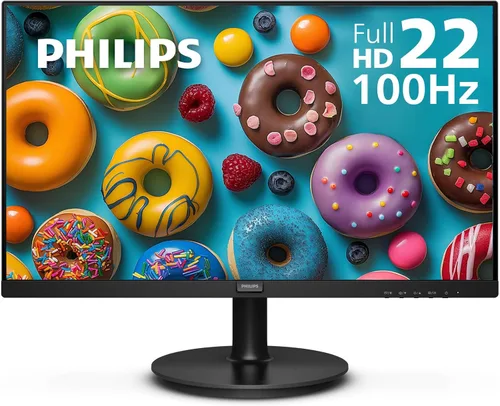 Philips 221V8LB Monitor Full HD delgado de clase de 22 pulgadas (1920 x 1080), frecuencia de actualización de 100 Hz, VESA, HDMI x1, VGA x1, modo