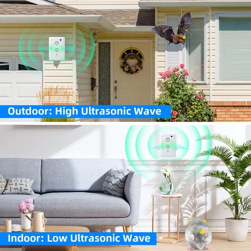 Miniatura 4 de Repelente ultrasónico de murciélagos para ático, dispositivos de disuasión electrónicos con sistema de repelente de frecuencia ajustable