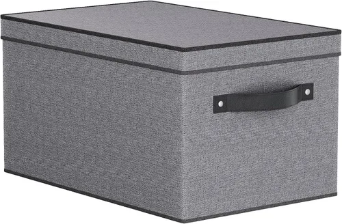 Miniatura 21 de Contenedor de almacenamiento plegable, caja de almacenamiento de 10.2 x 7.8 x 6.7 pulgadas con tapa, organizador de armario para organizar con asas