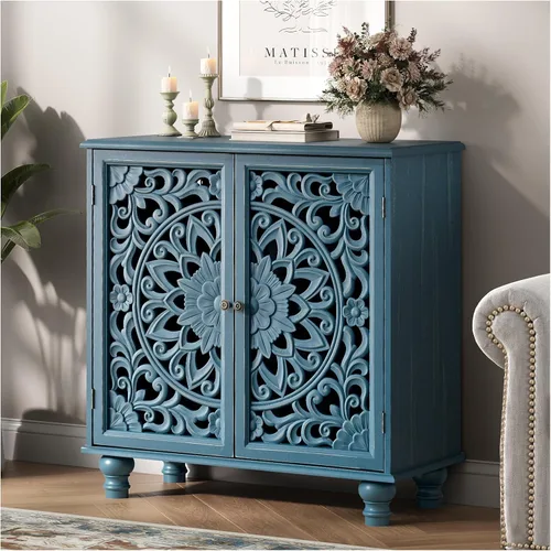 Miniatura 9 de Jiansu furni, Armario buffet de 63 pulgadas con puertas de vidrio arqueadas, moderna credenza de cocina negra con almacenamiento, mesa de consola