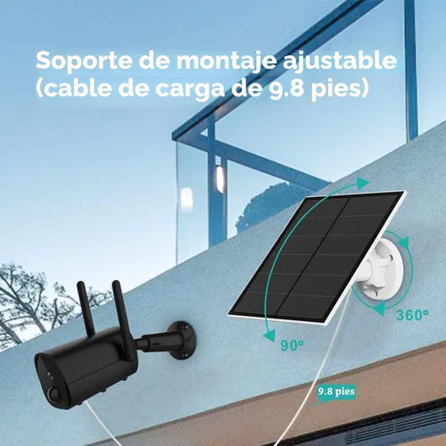 Miniatura 5 de Panel solar para cámara de seguridad, panel solar USB de 5 W compatible con cámara de batería recargable, cargador de panel solar para cámara
