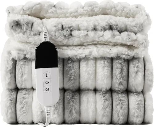 Miniatura 17 de Manta eléctrica con calefacción, manta eléctrica de franela súper suave y sherpa con 6 niveles de calentamiento rápido, 4 horas de apagado