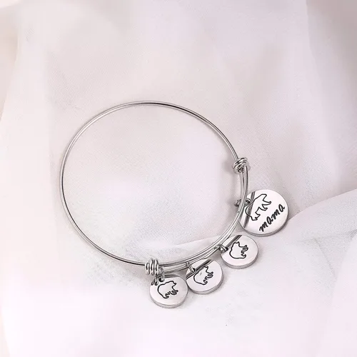 Miniatura 2 de GDKASRNY Pulsera de oso de mamá con brazalete ajustable de 1, 2, 3 cachorros, regalo para mamá