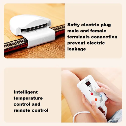 Miniatura 6 de Tapetes calefactables con temporizador y temperatura ajustable, calentamiento rápido eléctrico, calentador de pies debajo del escritorio