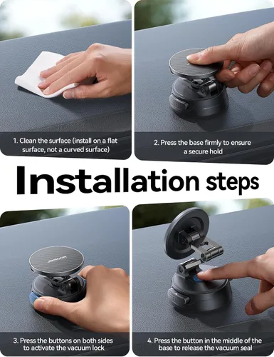 Miniatura 8 de JOYROOM Soporte de auto para iPhone, [Triplegable] MagSafe - Soporte de automóvil MagSafe para iPhone, [succión profesional + base de gel] soporte