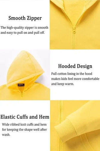 Miniatura 4 de DOTDOG Sudadera unisex con capucha de forro polar cepillado suave para niños o niñas (edad 3-12 años)