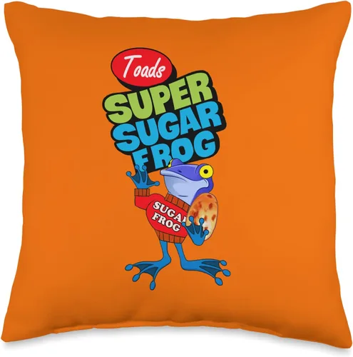 Funny Cute Frog Character 1950's Culture Nostalgia Poison Dart Frogs - Almohada retro para el desayuno con cereales de los años cincuenta, 16 x 16