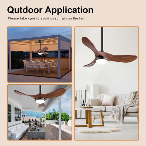 Miniatura 7 de Ventiladores de techo de madera maciza con luces, ventilador de techo moderno de 36 pulgadas con luz y control remoto, motor CC reversible, 6