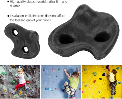 Miniatura 2 de Alvinlite Paquete de 10 soportes para escalada en roca para niños y adultos, agarres de pared de roca para interiores y exteriores, construye pared