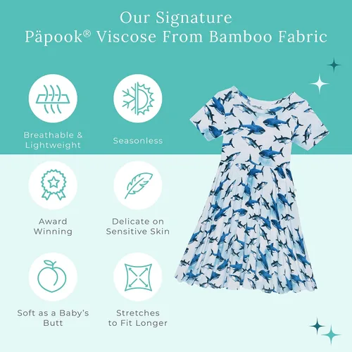 Miniatura 30 de Posh Peanut - Vestidos para niñas – Vestido suave para niña hecho con viscosa de bambú – Vestidos de otoño, primavera y verano para niñas