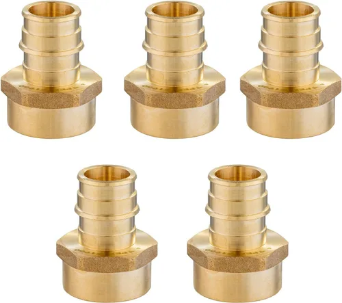 Paquete de 5 adaptadores NPT hembra EFIELD Pex-A de 1/2 x 1/2 pulgadas, adaptador NPT de expansión de flujo completo, ASTM F1960, (PEX1960026-5PCS)