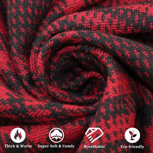 Miniatura 34 de Poncho chal para mujer, suéteres suaves y cálidos para mujer, parte delantera abierta, poncho de viaje para otoño, invierno y primavera