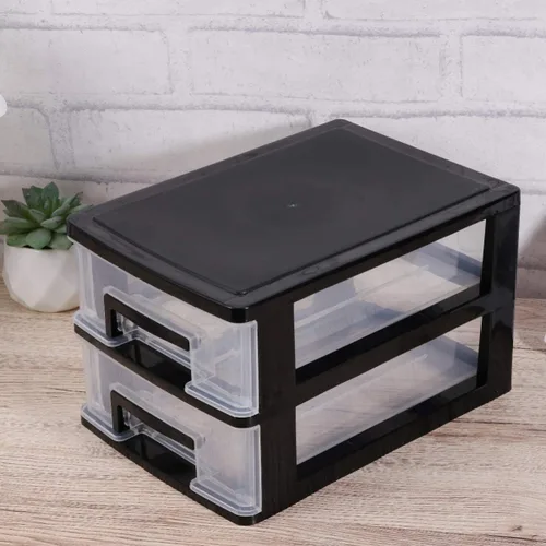 Miniatura 8 de Gabinete de almacenamiento Estante de almacenamiento de múltiples capas tipo cajón armario Negro