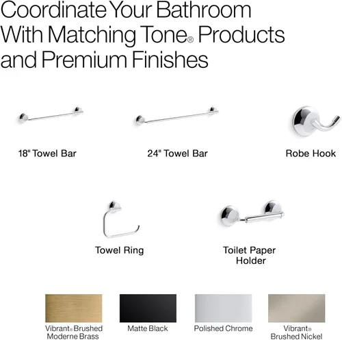 Miniatura 6 de KOHLER GANCHO TONE® ROBE Latón cepillado vibrante.