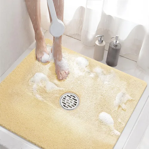 HITSLAM - Tapete cuadrado para ducha, de 24 x 24 pulgadas, tapete de baño antideslizante para bañera, tapetes de baño de alcachofa de PVC suave con