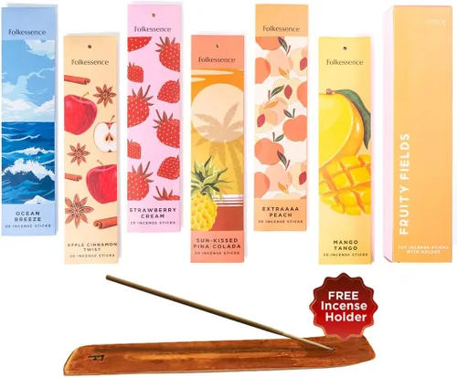 Miniatura 15 de Folkessence - Juego de 6 varillas de incienso (120 varillas), incienso Nature's Whisper para aromaterapia, meditación y fragancia para el hogar
