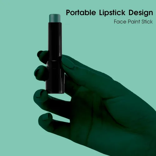 Miniatura 2 de BADCOLOR Barra de pintura verde para rostro y cuerpo, para el día de San Patricio, color negro y verde oscuro, kit de pintura facial para camuflaje