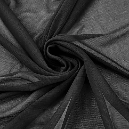 Miniatura 2 de Tablecloth Market Cortina de techo transparente negra de gasa para techo, 10 pies de ancho x 5 pies de alto, panel de boda Negro