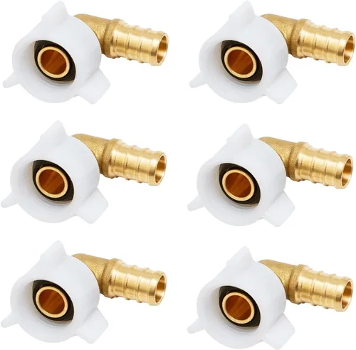 Miniatura 12 de SUNGATOR Paquete de 2 accesorios de engarce de latón con codo giratorio PEX de 1/2 pulgada, accesorios Pex de 1/2 pulgada, adaptador hembra
