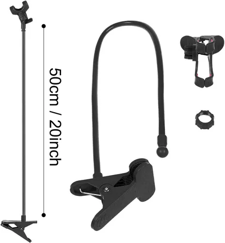 Miniatura 5 de ITART Plástico Flexible Brazos Largo Cuello De Cisne Clip Abrazadera Soporte Universal Teléfono Celular Titular - Negro