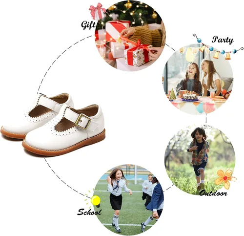 Miniatura 5 de Felix & Flora - Zapatos de vestir para niña pequeña, tipo Mary Jane, zapatos planos tipo ballet, para una Pascua florida, para fiesta, para niñas