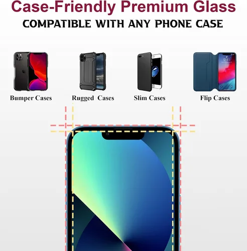 Miniatura 4 de Crocon Funda diseñada para iPhone 12/12 Pro con protector de pantalla [2 piezas] a prueba de golpes, resistente grado militar, funda protectora