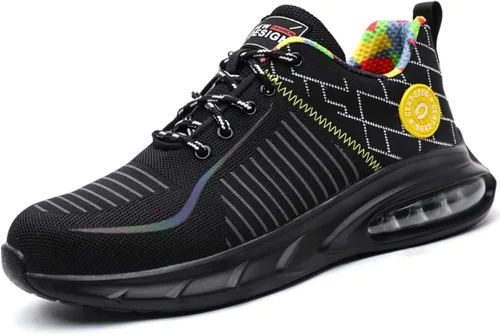 Men Women Safety Shoes Indestructible Steel Toe Shoes Puncture Proof Non Slip Work Shoes Lightweight Work Sneakers Air Cushion Warehouse Industry