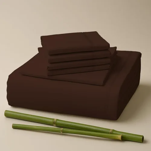 Miniatura 24 de Sacred Thread Sábanas de rayón derivado de bambú tamaño individual, sábanas refrescantes de bolsillo profundo de 18 pulgadas para personas que