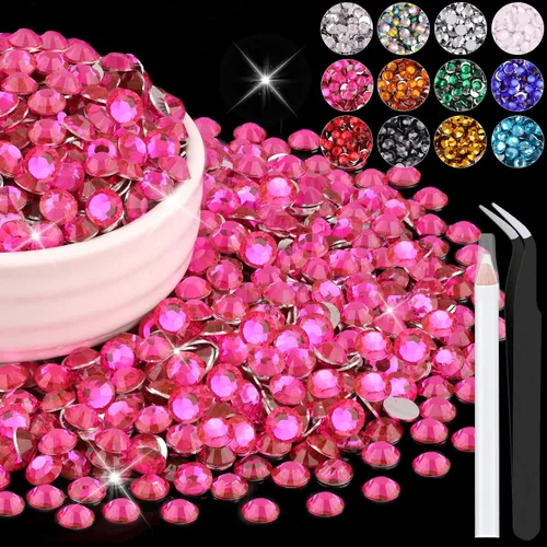 Miniatura 36 de 12000 diamantes de imitación de resina de 0.079 pulgadas a granel para manualidades (transparente), cristales deslumbrantes con parte trasera plana