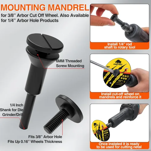 Miniatura 6 de Discos de Corte 27 Piezas, Discos de Corte de 3 Pulgadas para Amoladora Angular con Kit de Mandril de Montaje de 1/4 Pulgadas, Disco de Corte