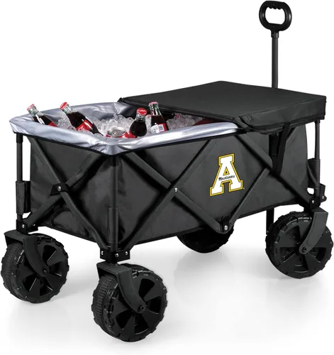 Miniatura 51 de PICNIC TIME NCAA Adventure Wagon Elite - Carro de playa plegable todo terreno con ruedas grandes, tapa superior de mesa y forro suave para enfriar