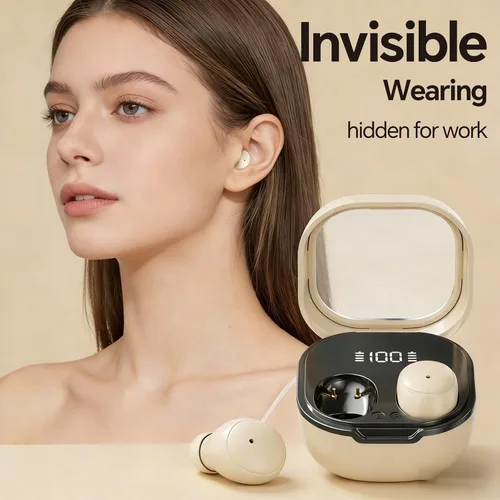 Miniatura 5 de Xmenha Mini auriculares invisibles pequeños ocultos inalámbricos Bluetooth para el trabajo, auriculares ultra pequeños, canal de sueño, pequeño