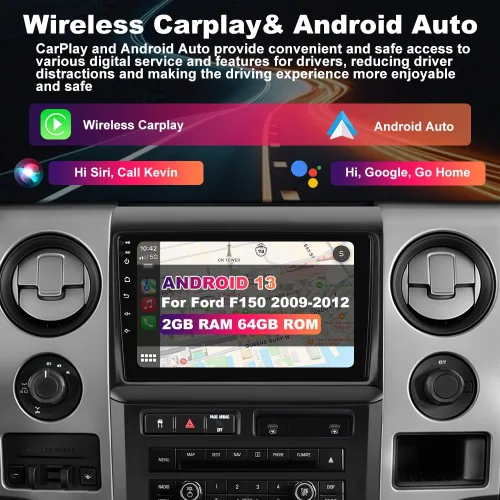 Miniatura 4 de AWESAFE Estéreo de coche de 4 núcleos de 64 GB para Ford F150 2009 2010 2011 2012, pantalla táctil de 9 pulgadas, actualización de radio F150