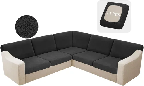 Miniatura 53 de HDCAXKJ - Fundas impermeables para cojín de sofá modular, fundas elásticas para cojín de sofá de esquina, fundas protectoras de muebles de jacquard