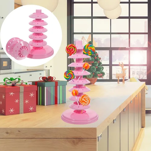 Miniatura 7 de Hemoton Soporte ajustable de múltiples niveles para piruletas de material de PP para bodas, fiestas, tiendas, exhibiciones decorativas de mesa