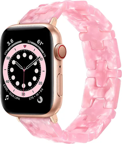Miniatura 15 de JR.DM Pulsera elástica de resina con cuentas de tortuga para mujer, compatible con Apple Watch Band de 1.654 in (S3/2/1) 1.732 in 1.772 in 1.811 in
