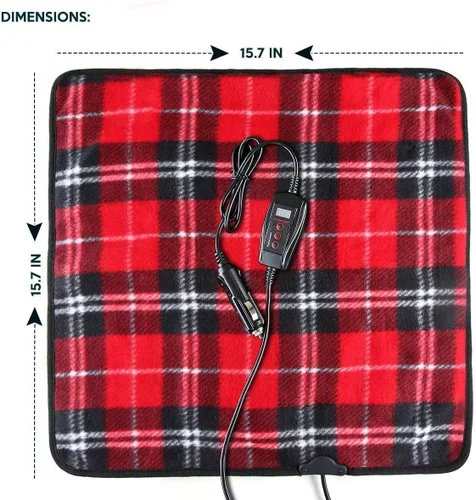 Miniatura 2 de ZONETECH Almohadilla de calentamiento a cuadros rojos, calienta en climas fríos, tamaño perfecto para mascotas (paquete de 2 cuadros rojos)